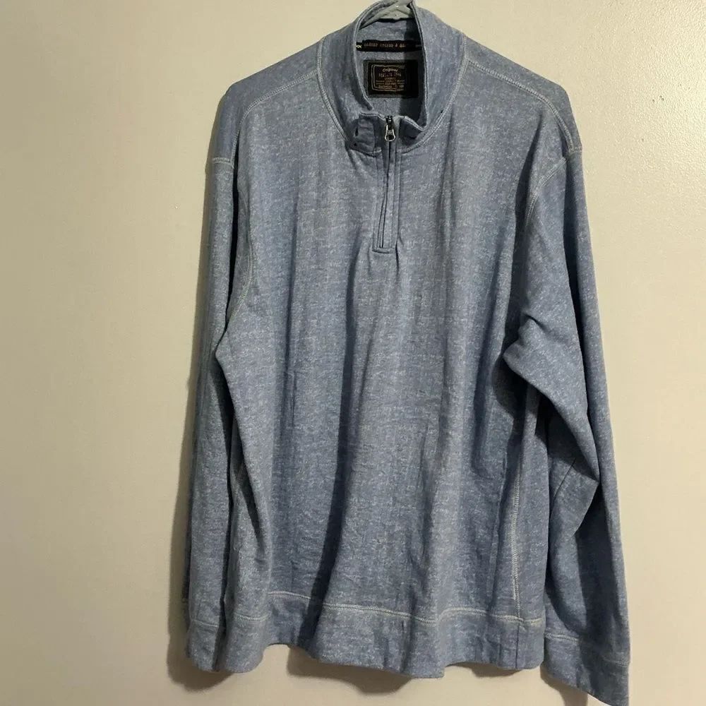 Vintage 1946  Sweater 1/4 Zip Cotton Blend Blue size XXL